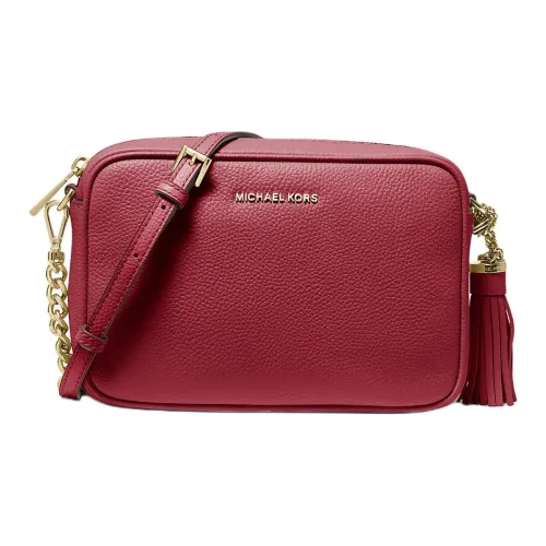 MICHAEL KORS Ginny Litchi Grain Leather Crossbody Bag Women's Dark Red MICHAEL KORS Ginny Личи Зернистая текстура Кожа Сумка через плечо Женская Темно-красная