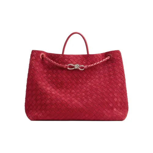 Bottega Veneta Andiamo series Замша Одно плечо Сумка Большая Унисекс Apple Red