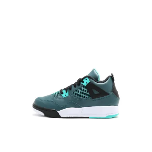 Jordan Air Джордан 4 Противоскользящий Устойчивый к истиранию MID Топ Детские Баскетбольные кроссовки Зеленый Детский