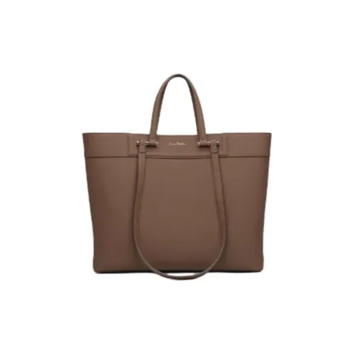 PIERRE CARDIN Сумка Tote из коровьей кожи Сумка для покупок Сумка через плечо Большая женская Темно-коричневый Желтый Коричневый Бежевый