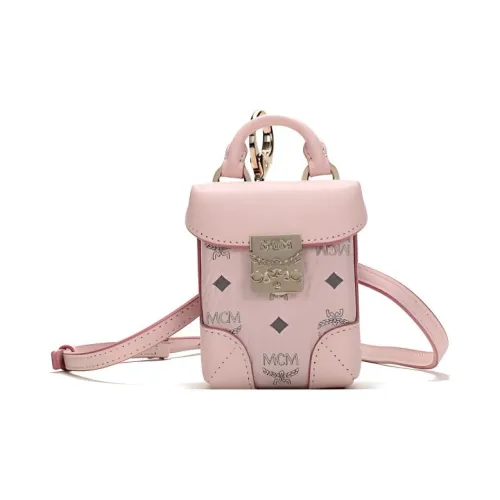 MCM Soft Berlin Visetos Коровья кожа Сумка через плечо Сумка Женская Нежно-розовая