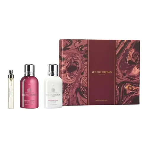 Molton Brown Рождество Ограниченный Огонь Розовый черный Перец Тело Коробка Sample Care Kit Очищение Увлажнение 7,5мл+100мл+100мл