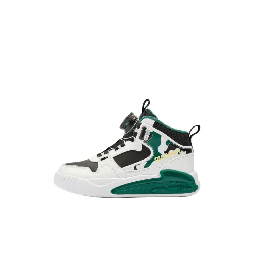 QIAODAN Детские Скейтборды MID Топ Jordan Белый/Клевер Зеленый Для Детей Дошкольного Возраста