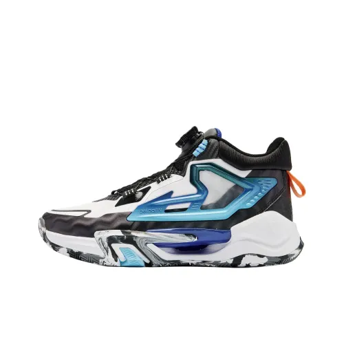 QIAODAN Slip-resistant Abrasion-resistant MID Топ Детские Баскетбольные Кроссовки Белый Синий Подростки