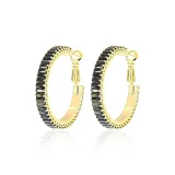 Серьги круглые, черные