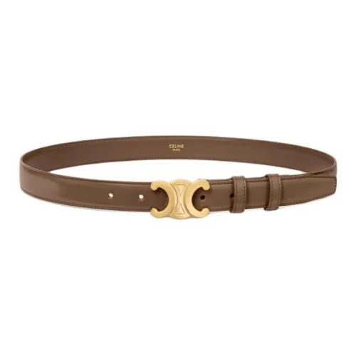 CELINE Кожаные ремни Женские Коричневый 2,5CM