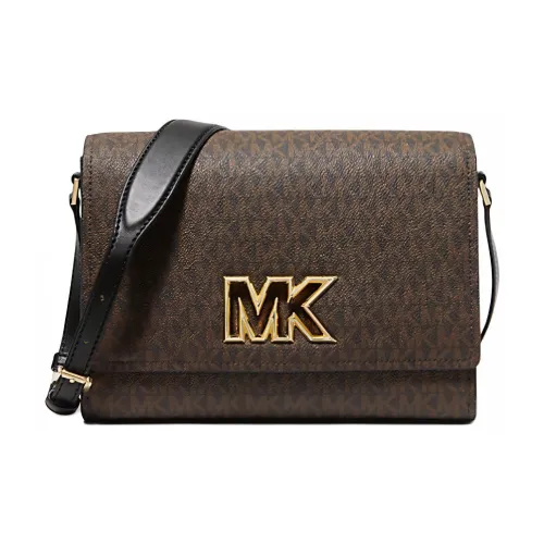 MICHAEL KORS Покрытый холст Сумка через плечо Средняя Женская Коричневая и Черная