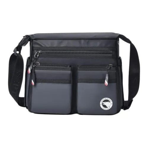 SEPTWOLVES Сумка через плечо большая мужская черная и серая