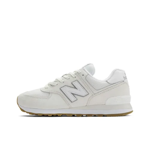 New Balance NB 574 Амортизация и Дышащий Низкий Топ Беговые кроссовки Унисекс Белый