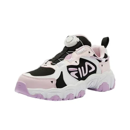 FILA KIDS BOA Slip-resistant Anti KICK Low Top Детская беговая обувь Черный Фиолетовый Подростки