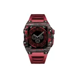 Титановый корпус с красным углеродным волокном и красной полосой