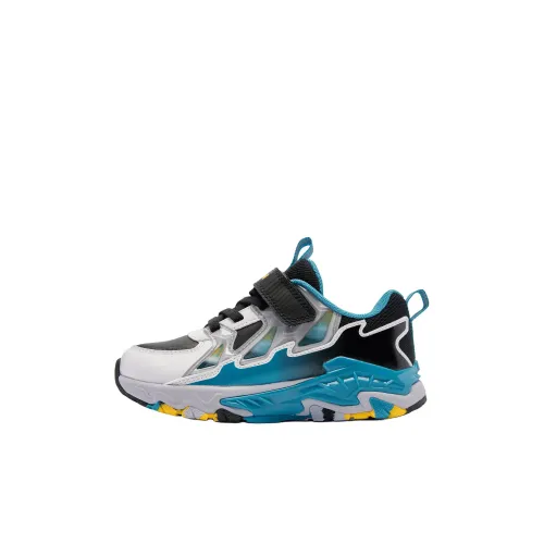 QIAODAN Slip-resistant Abrasion-resistant Low Top Детская беговая обувь Черный Белый для детей 3-7 лет