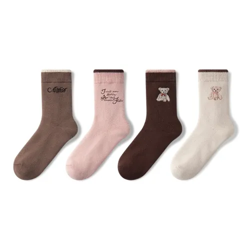 NAIER Носки Crew Женские упаковка из 4 пар Little Bear English