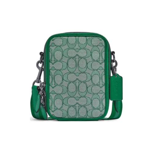 COACH Stanton ICONIC Jacquard с утонченной кожей Pebble сумка через плечо мини мужская