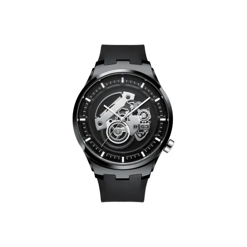 BOG3 Кварцевый механизм резиновый ремешок мужские часы белый циферблат