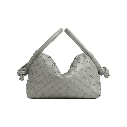 Bottega Veneta Loop Коровья кожа Сумка через плечо Сумка Маленькая Women's Silver Серый