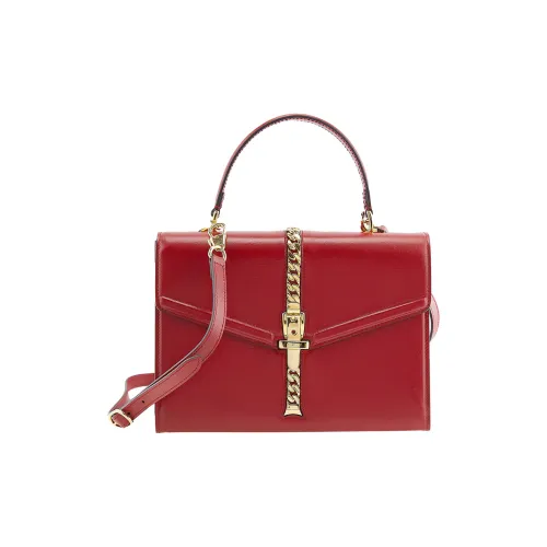 GUCCI Sylvie 1969 Кожа Сумка через плечо Сумка Маленькая Женская Красная