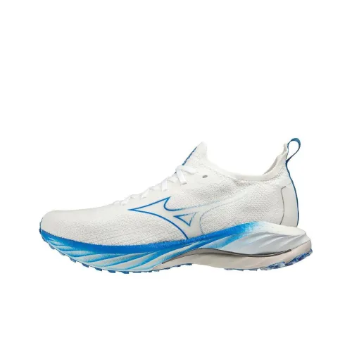 Mizuno Wave Neo Slip-Resistant Abrasion-Resistant Низкий Топ Беговые Кроссовки Мужские Белый Синий