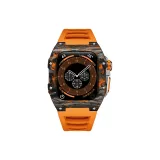 Титановый корпус, апельсиновый цвет, углеродное волокно, оранжевый ремешок