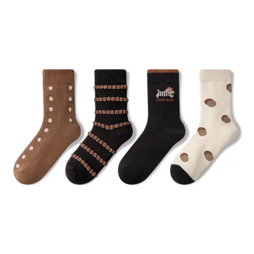 NAIER Носки Crew Женские 4 пачки Темный цвет серия Impression