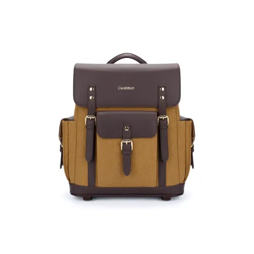 Cwatcun Рюкзак из кожи и холста стандартный унисекс коричневый