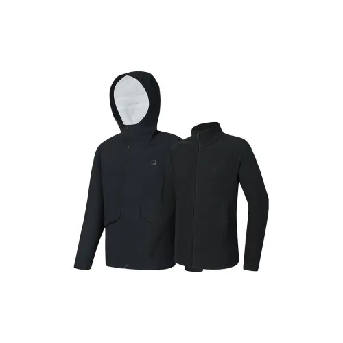 FILA Фитнес Высокогорные восхождения Водонепроницаемый Ветрозащитный And Водоотталкивающий 3 в 1 Ветровка Мужской Черный