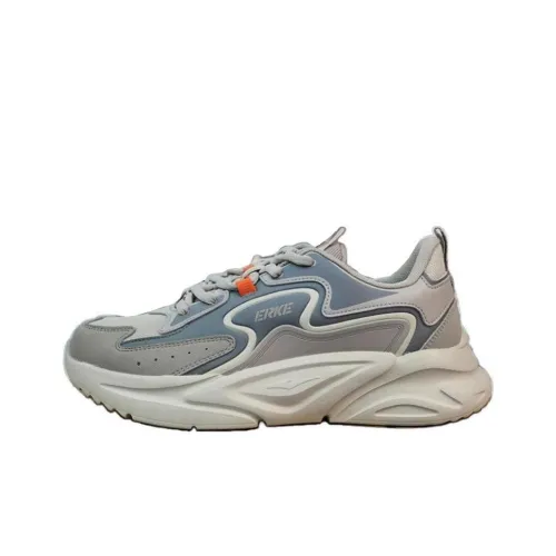 Erke Амортизация Износостойкий Низкий Топ Повседневные Беговые Кроссовки Мужские Серые