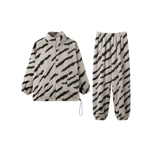 Gongdie Пижамный комплект Унисекс Кофейный