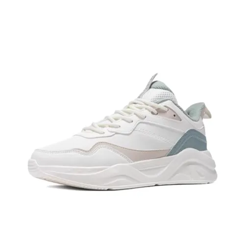 361° Амортизация Покрытие Легкий Низкий Топ Повседневные Беговые Кроссовки Женские Белые Зеленые