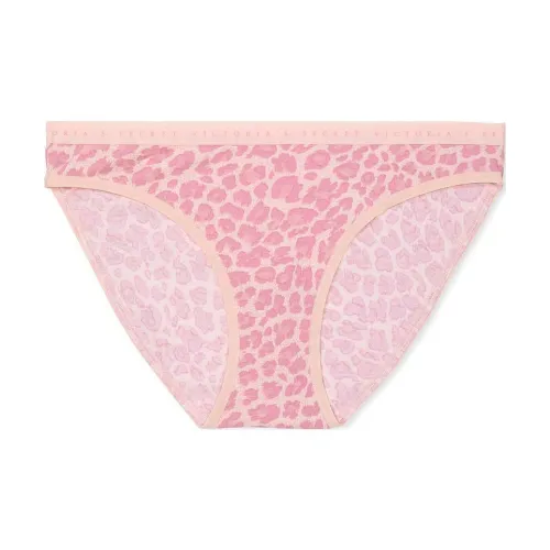 Victoria's Secret Эластичный хлопок Бикини Пантика Розовый леопард Трусы Женские 1 упаковка Розовый леопард