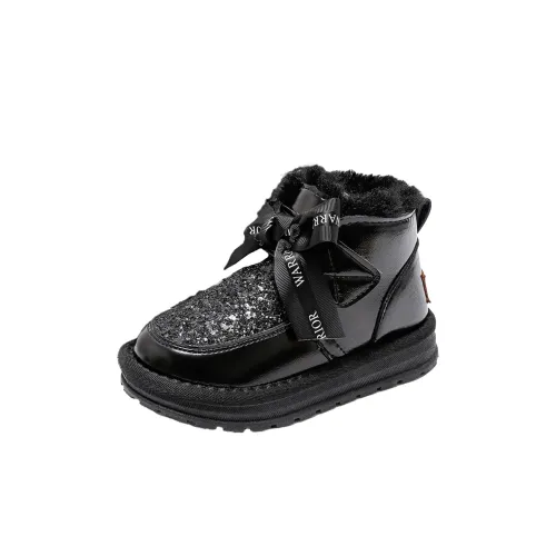 Warrior Slip-resistant Abrasion-resistant Thermal Infant Shoes Black Infant