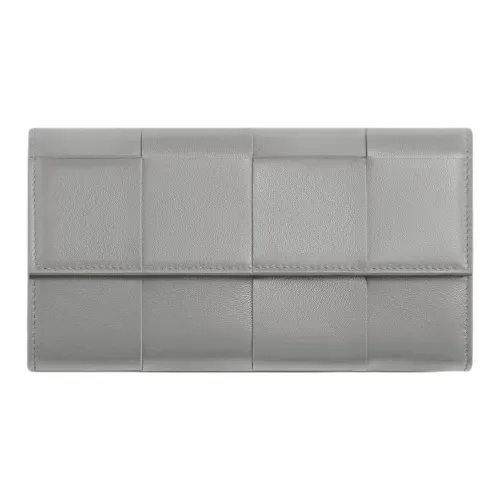 Bottega Veneta Cassette Овечья шкура Кошелек Большой Women's Silver