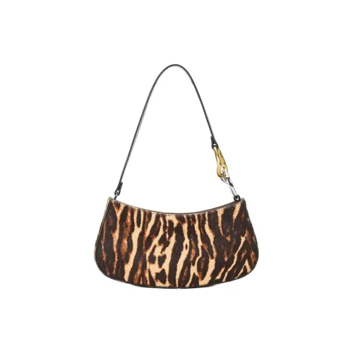 Staud Корова Кожа Плечевая Сумка Сумка Сумка через плечо Мини Женская Леопардовый принт Коричневый