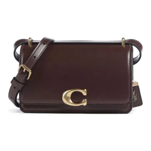 COACH Bandit Fine GRAIN LEATHER Сумка через плечо Женская Темно-коричневая