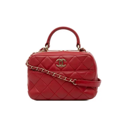 CHANEL Trendy cc Овечья кожа Bowling Bag Сумка через плечо Сумка Маленькая Женская Красная
