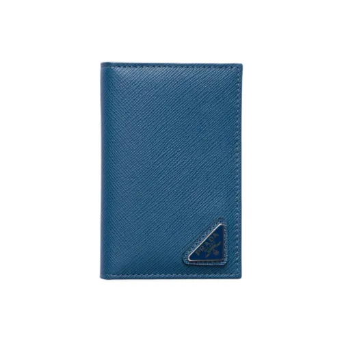 PRADA Saffiano кожаный держатель для карт унисекс синий