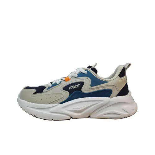 Erke Амортизация Износостойкий Низкий Топ Повседневные Беговые Кроссовки Мужские Серый Синий