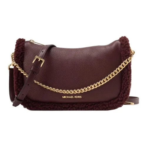 MICHAEL KORS Сумка через плечо из коровьей кожи среднего размера женская бордового цвета