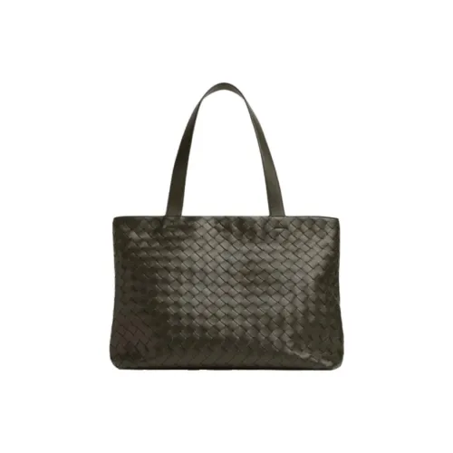 Bottega Veneta Intrecciato Коровья кожа Тоут Сумка Сумка для покупок Сумка на плечо Сумка Маленькая Мужская Хаки