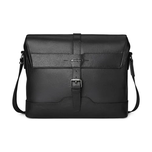 NAVIGARE Сумка через плечо из коровьей кожи стандартная мужская черная