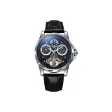 6060C Серебристый корпус с черным циферблатом и ремешок.