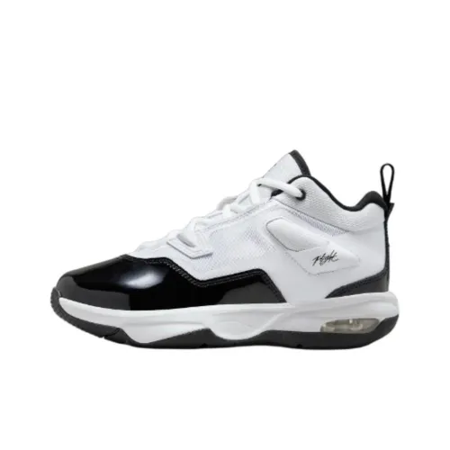 Джордан Stay Loyal 3 противоскользящий устойчивый к истиранию высокий топ детские повседневные кроссовки белый черный для подростков