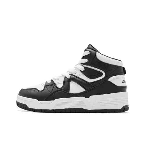 QIAODAN Скейтборд Кроссовки Высокие Черные/Белые Jordan Женские