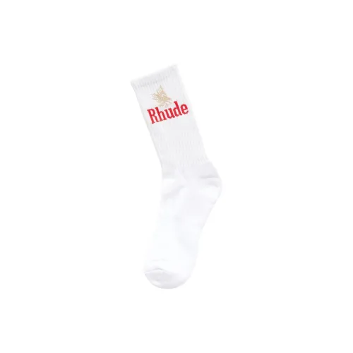 Rhude 1 шт Белый Унисекс MID Носки до икры