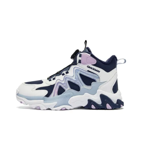 QIAODAN Детская повседневная обувь Высокий топ Колледж Синий/Джордан Белый Школьный возраст