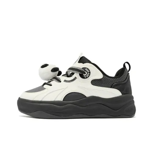 QIAODAN Elf Bears Противоскользящие Устойчивые к износу Низкие Кроссовки для скейтбординга Женские Белые Черные