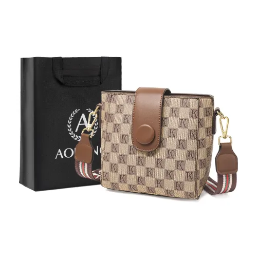 AOKANG PVC ведрообразная сумка через плечо сумка на плечо сумка Commuter стандартная женская хаки кофейный