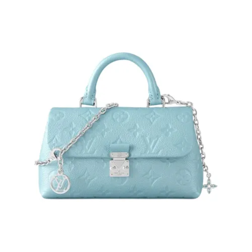 LOUIS VUITTON Тисненая крупнозернистая кожа коровы сумка через плечо сумка Extra Mini женская синяя