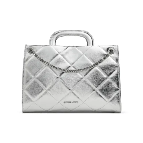 CHARLES KEITH ПУ (полиуретан) Одно плечо Сумка Средний Женский Черный Кремовый Молочный Белый Серебряный