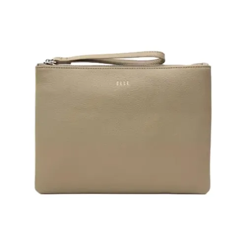 ELLE Коровья кожа Сумка для хранения Косметичка Клатч Маленькая Женская Коричневая Черная Бежевая